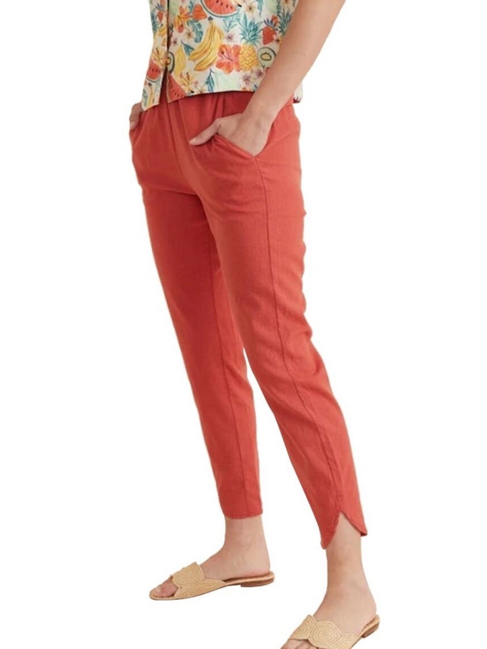 Marine Layer Allison hemp blend pants cherry red Women’s size S